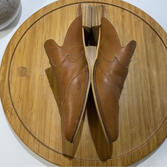Mi.iM Kendrick Faux Leather Western Mule Brown Pointed Toe Cowgirl Flat Size 6 - Picture 7 of 10